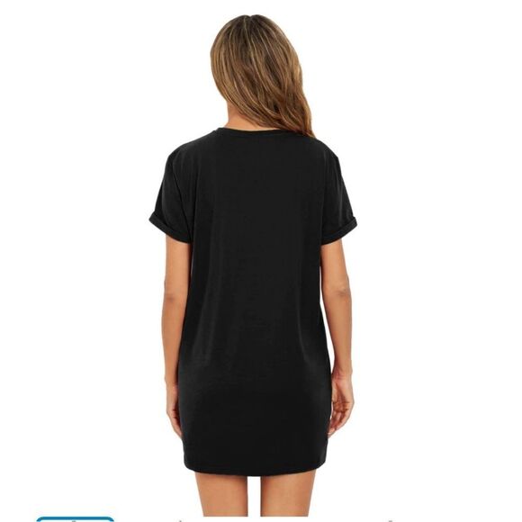 Black Mini Dress with Raglan Sleeves - Picture 2 of 10